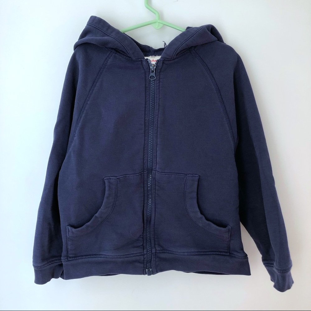 Navy blue Hanna Andersson zip hoodie for kids